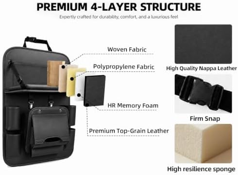 Universal Premium Leather Foldable Car Backseat Organizer - Image 5