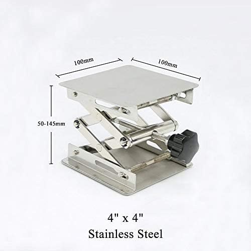 LabZhang 4" x4" Stainless Steel Lab Jack Scissor Stand Platform Lab Lift - Image 3