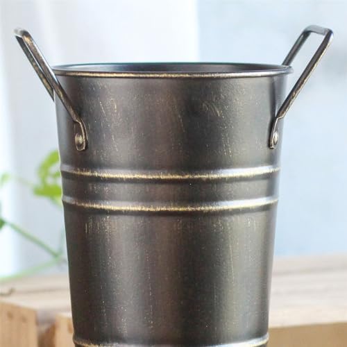 Metal Flower Storage Bucket Vintage Stand Holder - Image 5