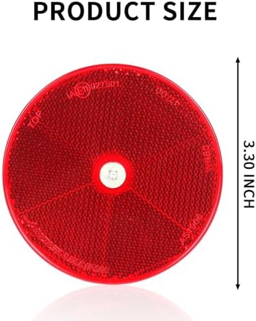 10 Pack Red Screw on Round Reflectors, E11 Approval Road Safety - Image 3