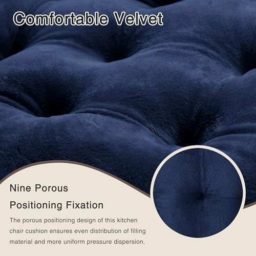 OVOV 4 Pack Chair Cushions for Dining Chairs 15.5"x15.5" Navy - Image 4