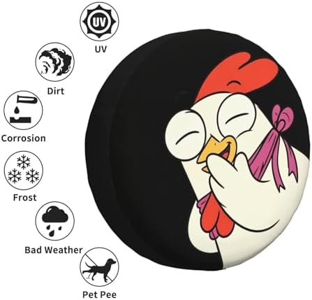 Funny Chicken Bro Spare Tire Cover Waterproof Wheel Cover 14 Inch Universal Fit - Image 6