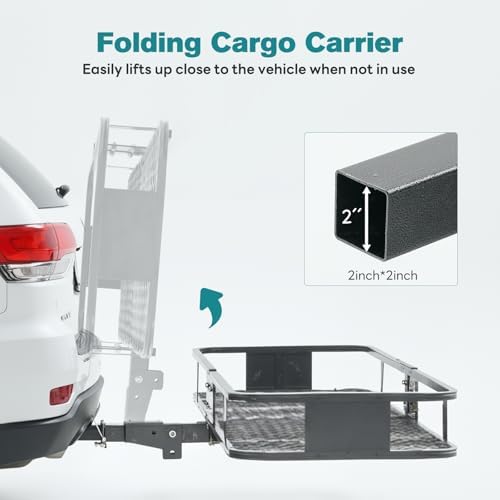 OLIXIS Folding Hitch Mount Cargo Carrier Basket - Image 6