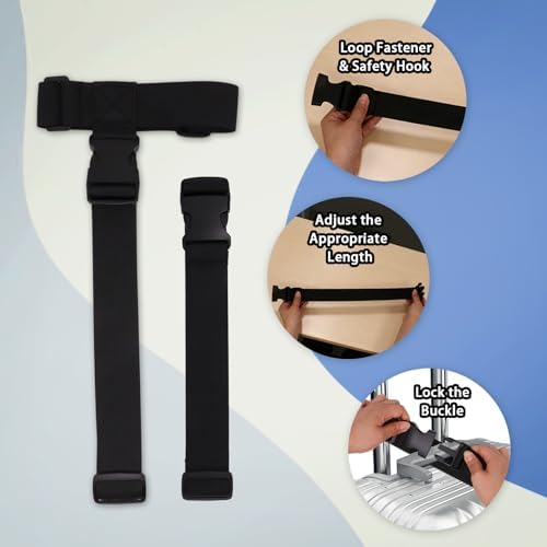 4 Pack Luggage Straps for Suitcases, Adjustable Travel Belt to Add a Bag - Image 3