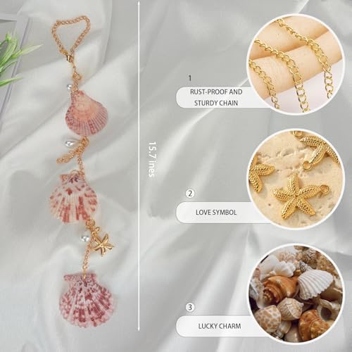 Sea Shells Car Decor, Coastal Hanging Charm - Image 3