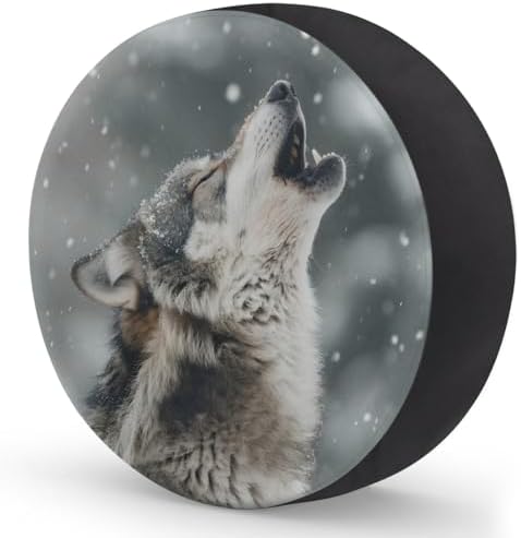Spare Tire Cover for RV Trailer, Animal Wolf Tire Covers Universal Fit for - Image 2