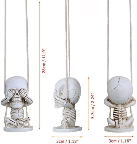 Rear View Mirror Accessories of Swinging Sugar Skull Car Hanging Ornament - Image 4