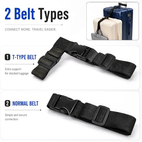 2 Pack Luggage Straps for Suitcases, Luggage Straps - Image 3