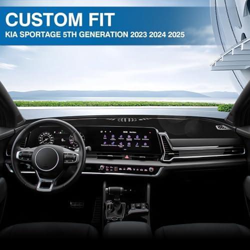 KUST Black Dash Cover for Kia Sportage/NQ5 2023 2024 2025 Polyester Dashboard - Image 3
