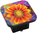 Swono Sunflower Tow Hitch Covers Bright Reflection Wave Colorful Sunflowers by Swono