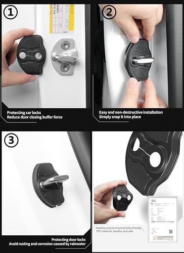 LUCKEASY Door Lock Cover for Tesla Model Y Juniper 2025 2026 - Image 4