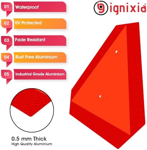 Ignixia Slow Moving Vehicle Sign, Rust free Aluminium Slow Moving Vehicle - Image 4