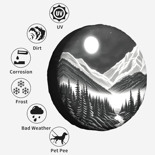 Mountain Lake Tree Landscape Spare Tire Cover Weatherproof Wheel Tire Cover - Image 4