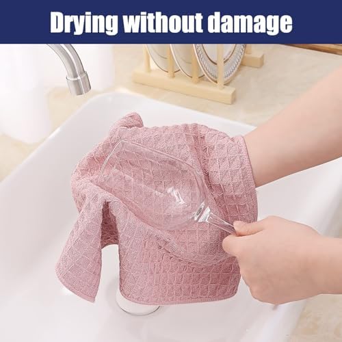 Homaxy Microfiber Waffle Weave Kitchen Dish Cloths, 8 Pack - Image 4