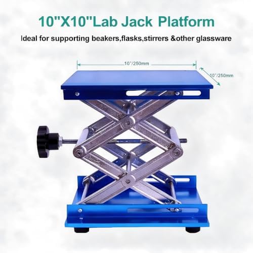 10inch x10inch Lab Jack Stand Platform, Anodized Aluminum Top Deck Laboratory - Image 2
