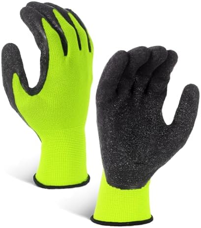 Evridwear Crinkle Latex Rubber Coated Safety Work Gloves - Image 2