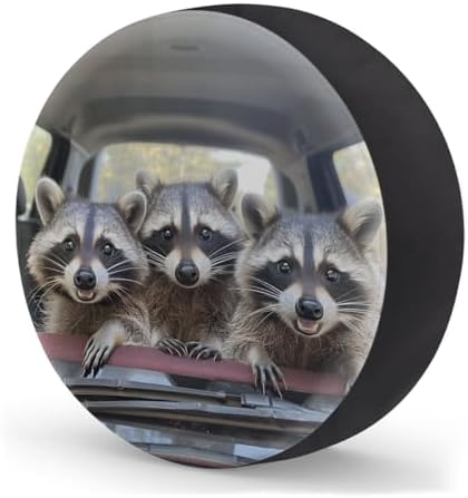Animals Funny Raccoon Spare Tire Cover Waterproof Dust-Proof Spare Wheel Covers - Image 2