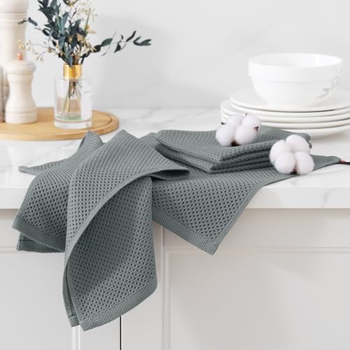 Kitinjoy 100% Cotton Waffle 6-Pack Kitchen Towels - Image 3