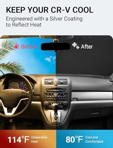 Proadsy Custom Fit 2007-2011 Honda CR-V Windshield Sun Shade, Blocks Heat - Image 2