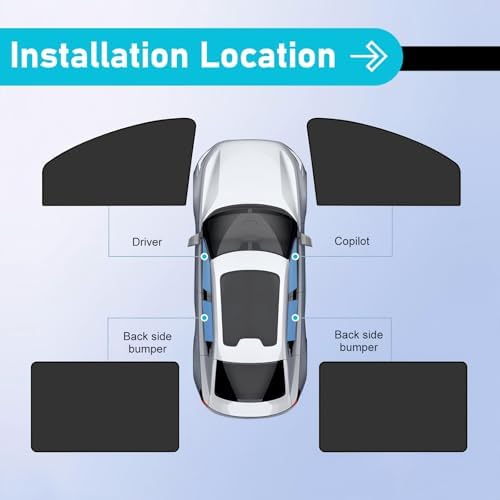 4 PCS Car Side Window Sun Shades, Heat & Sun Blocking Insulation Shade - Image 7