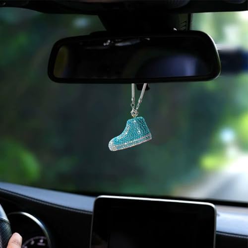 Bling Sneaker Shoe Sparkly Car Hanging Ornament, Cute Crystal Rear View Mirror - Image 4
