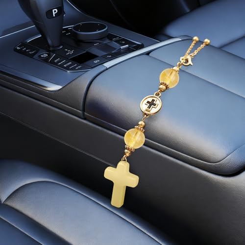 Car Rear View Mirror Accessories Car Hanging Ornament, Cross Unique Rearview - Image 4