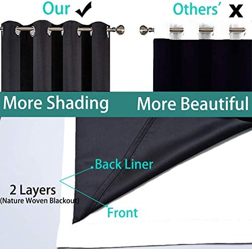 Yakamok Pure White 100% Blackout Curtains 96 Inches Long 52" Wide 2 Panel - Image 5