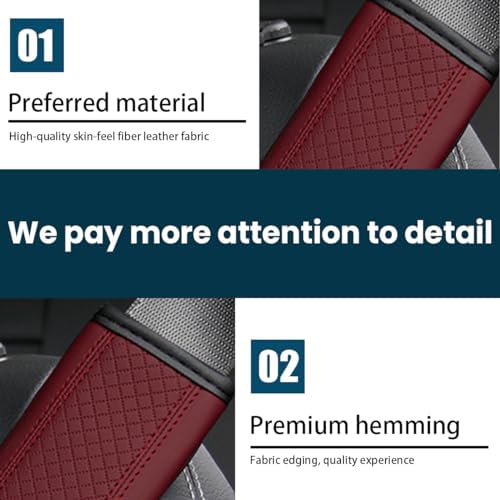 Osilly 2PCS Fiber Leather Seat Belt Shoulder Pads, Wine Red - Image 2