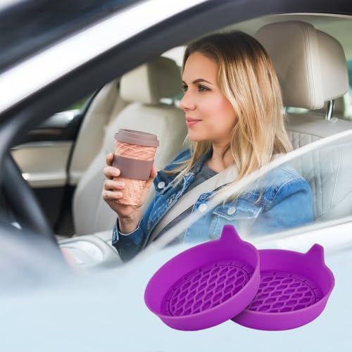 Zpana 4PCS Car Cup Holder Coasters, Silicone Non-Slip Vehicle Cup Recessed Mats - Image 6