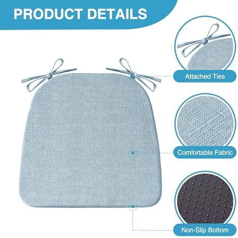 IASEAHK Chair Cushions for Dining Chairs Set of 4, Non Slip Kitchen Chair Pads - Image 2