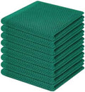Homaxy 100% Cotton Waffle Weave Kitchen Dish Cloths 8-Pack, Dark Green by Homaxy