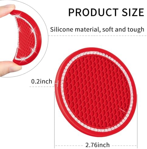 COCASES Car Coasters, 4 Pack Vehicle Bling Car Coaster, Universal Rhinestone - Image 5
