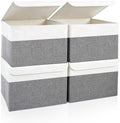 Bagnizer Large 22 Quart Linen Fabric Foldable Storage Bin Cube Organizer Basket by Bagnizer