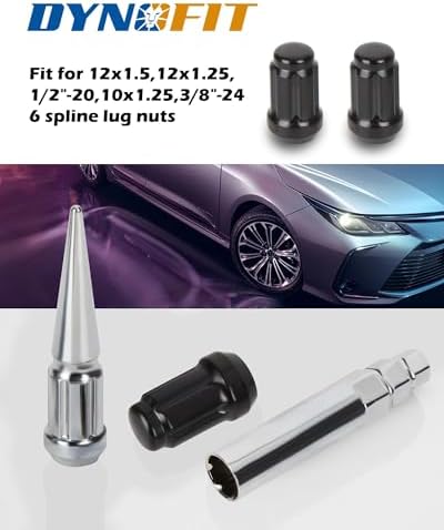Dynofit 6 Spline Spike Lug Nut Socket, fit M12 1/2" - Image 3