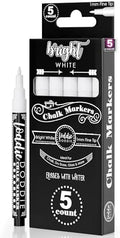 Loddie Doddie White Chalk Markers, Chalkboard Markers, 1 mm Point, 5 Pack by LoddieDoddie