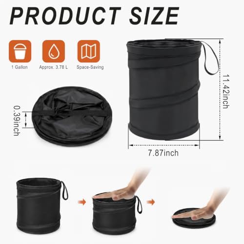 2 Pack Collapsible Car Trash Can Pop Up Mini Garbage Can - Image 2