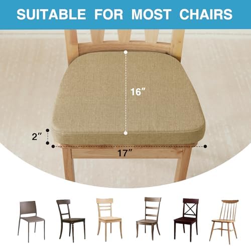 IASEAHK Chair Cushions for Dining Chairs Set of 6, Non Slip Kitchen Chair Pads - Image 4