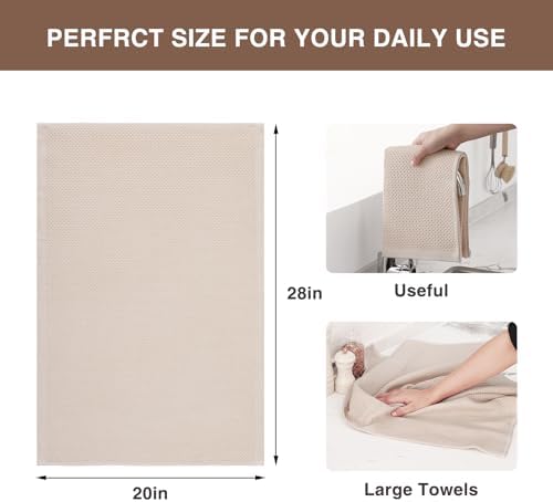 Homaxy 100% Cotton Oversized Waffle Weave Kitchen Towels 8-Pack - Image 3