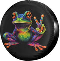 Delerain Peace Colorful Frog Spare Tire Covers by Delerain