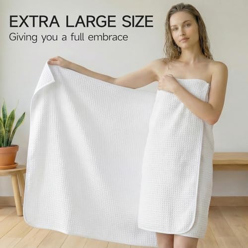 REDKISS Soft 8 Piece Waffle Towel Set, Microfiber, Lighter Weight, Quick Dry - Image 2