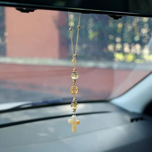 Citrine Cross Car Hanging Ornament - Image 4
