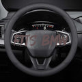 Leather Car Steering Wheel Cover, Breathable Laser-Perforated, Pure Black by TRROCC