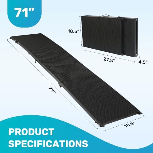 Heeyoo 71" Extra Long Dog Ramp for Car SUV Truck - Image 3
