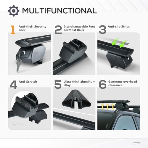 YZONA 53" Heavy Duty 300 LBS Universal Roof Rack Cross Bars - Image 3