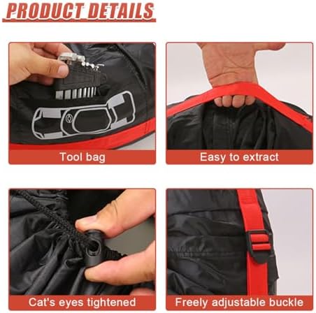 YoRise 4PCS Car Tire Covers Set, Sun Rain Snow Wheel Cover - Image 3