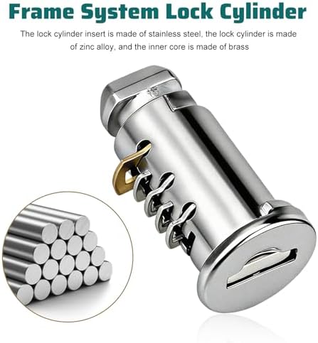 2 PCS Lock Cores, One-Key System Locking Kit Includes 1 Control Key, 2 Keys & 2 - Image 3