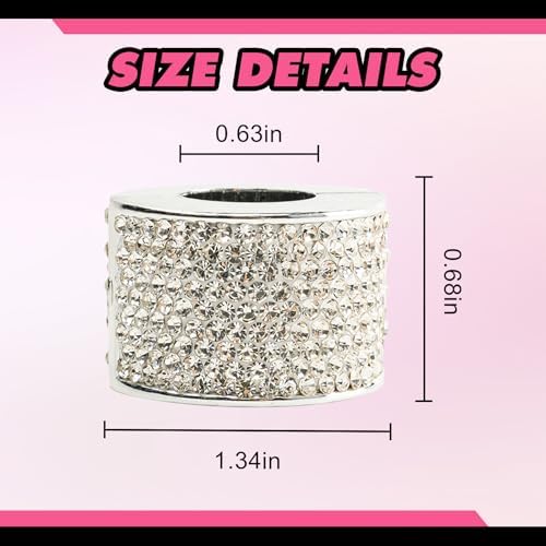 Rislobx 2PCS Magnetic Car Headrest Collars, Rhinestone Car Head Rest Collars - Image 2