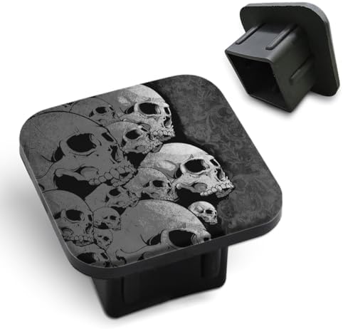 Skull Heap Hitch Covers Black and White Skull Human Skeleton Funny Thriller by Unknown
