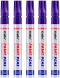 Purple Paint Markers, 5 Pack Oil-Based Waterproof Quick Dry Permanent Paint Pen by Craiiby
