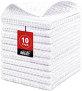 HOMEXCEL White Waffle Weave Microfiber Towel, 10PK 12x12 in Waffle Towels by HOMEXCEL